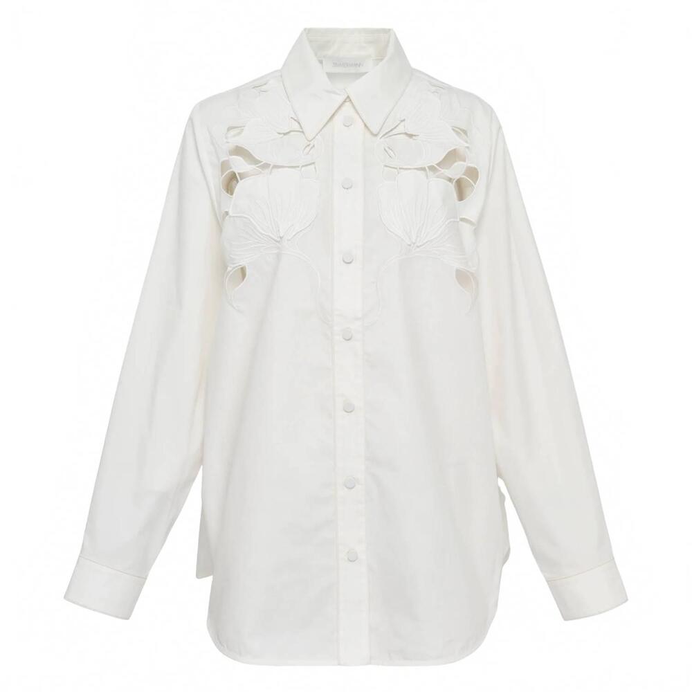 NEW ZIMMERMANN women's daylight embroidered shirt in ivory